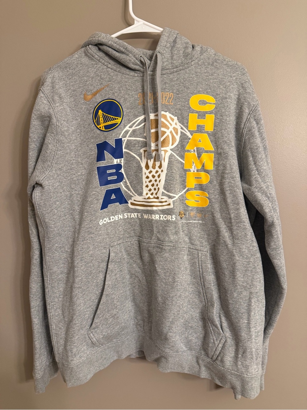 Nike Golden State Warriors 2022 NBA Finals Champions Hoodie Gray Size Large